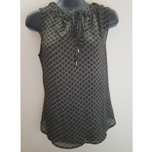 New York & Company Olive Green Black Tank Top